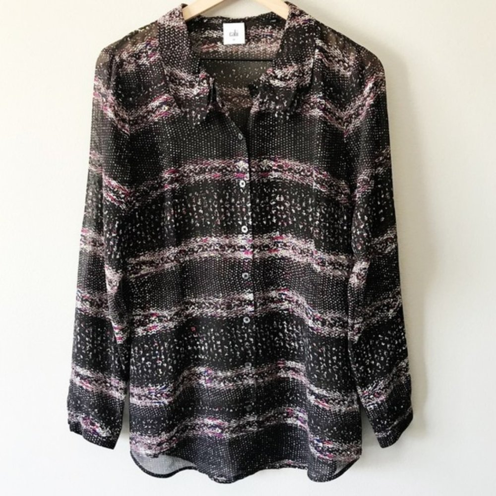 EUC Cabi Medium Paris Blouse Sheer Style #3249